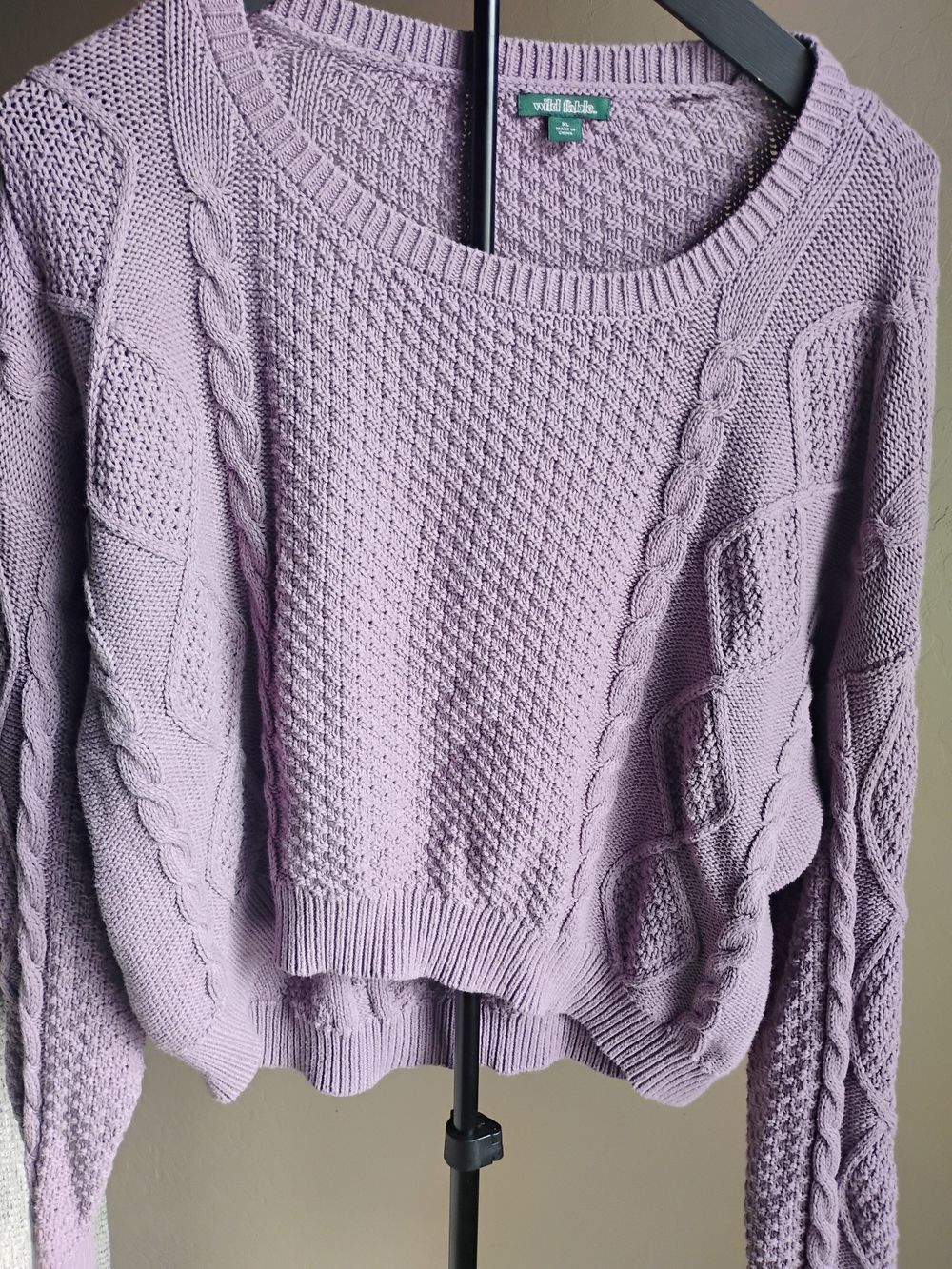 wild fable Size XL Purple 🟣 Cable Knit Scoop Neck Sweater